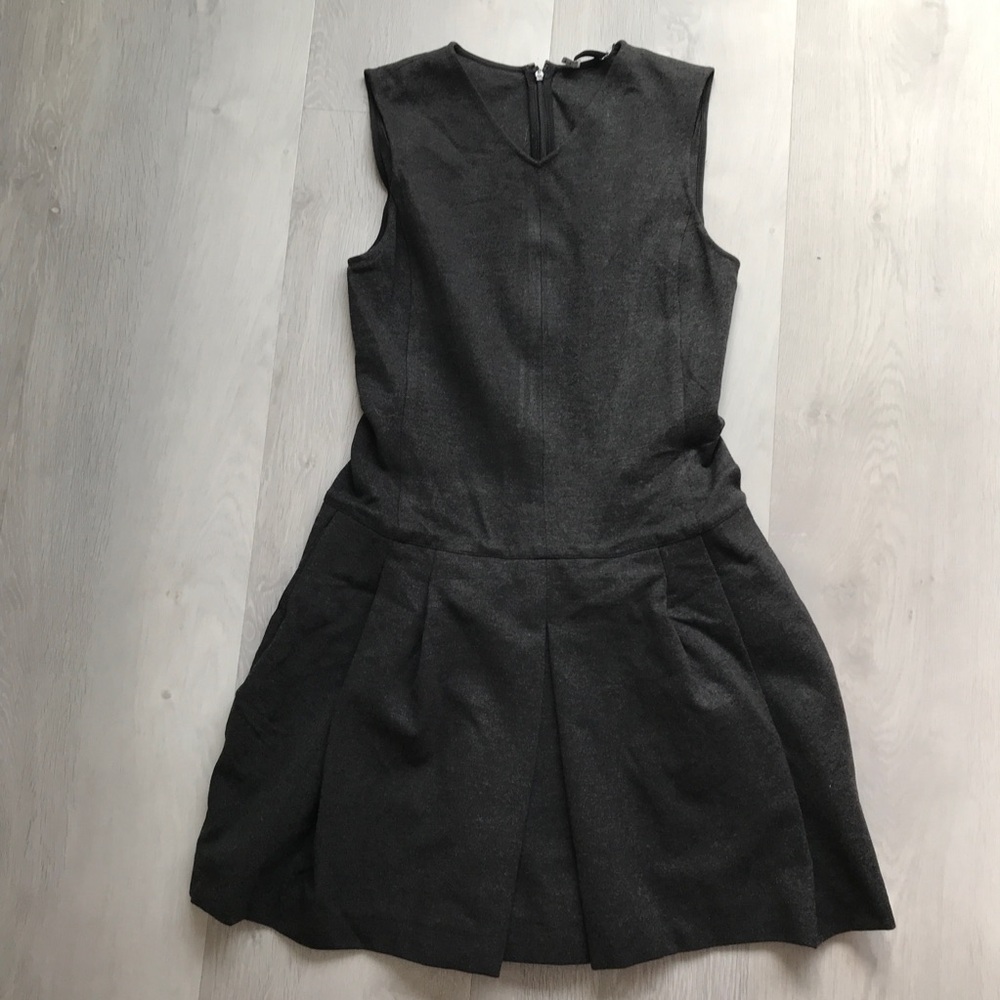 VINCE PLEATED MINI SKIRT WITH POCKETS GRAY JERSEY SLEEVELESS WOMENS 2